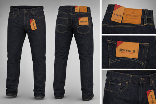 Dark blue jeans iron stitch - dark,