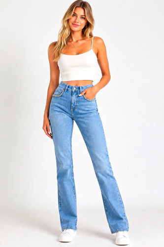 Women light wash blue - wash, high